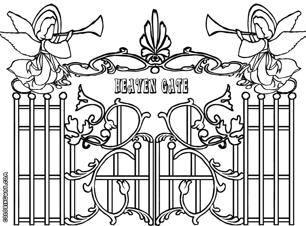 Heaven Coloring Sheets For Kids
 Gate colorings