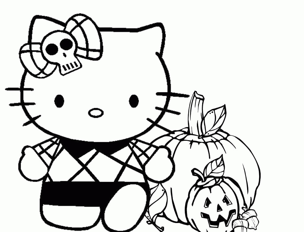 Hello Kitty Halloween Coloring Pages For Kids
 Hello Kitty Halloween Coloring Pages Coloring Home