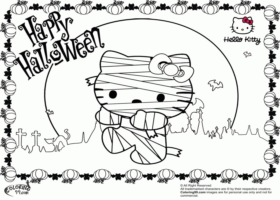 Hello Kitty Halloween Coloring Pages For Kids
 Halloween Hello Kitty Coloring Pages Coloring Home