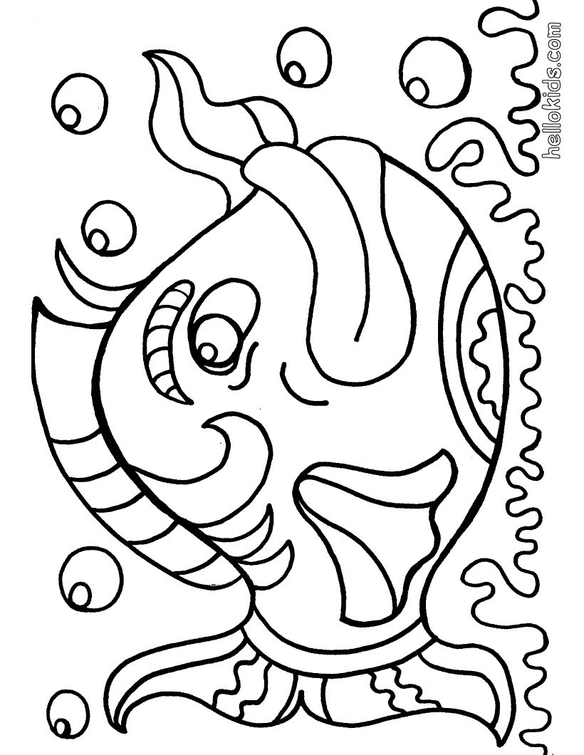 Hellokids Com Coloring Pages
 Happy Fish Colouring Picture Big Coloring Pages Hellokids