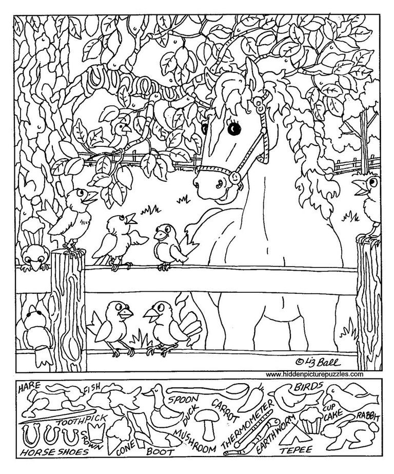 Hidden Pictures Coloring Pages
 85 Free Hidden Picture Puzzles for Kids