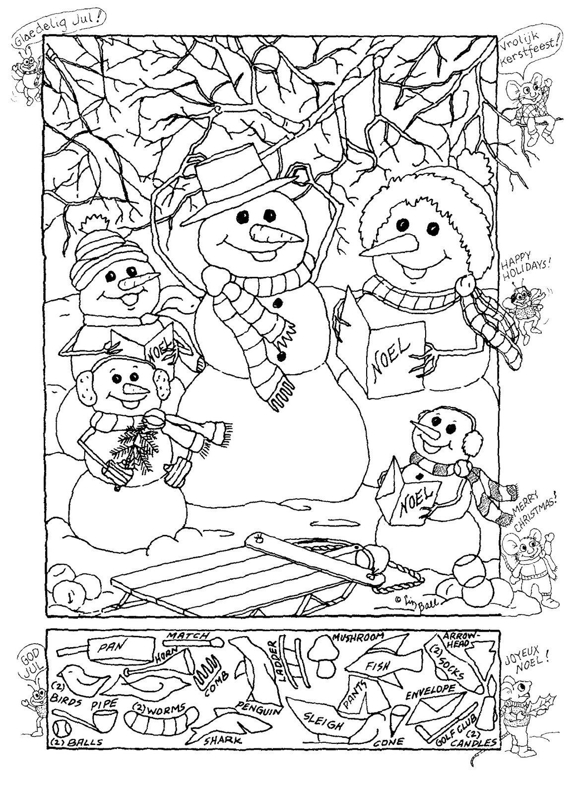 Hidden Pictures Coloring Pages
 Hidden Publishing Snowman Hidden Picture Puzzle