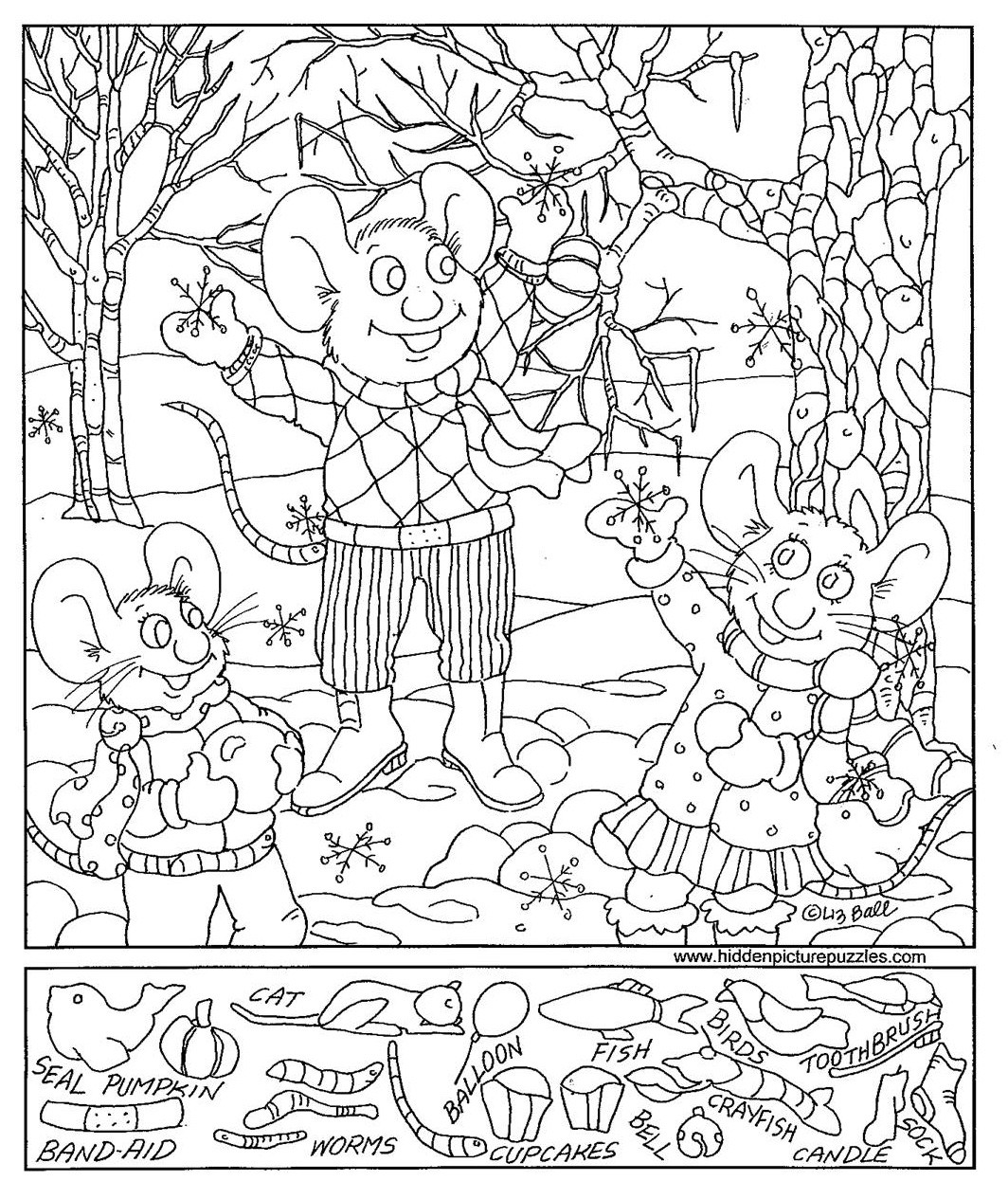 Hidden Pictures Coloring Pages
 Hidden Printable