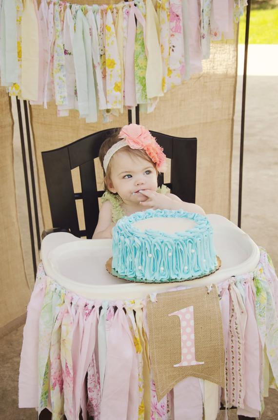 Best ideas about High Chair Decorations 1st Birthday Girl
. Save or Pin Shabby Chic High Chair Banner First Birthday Party Supplies Now.