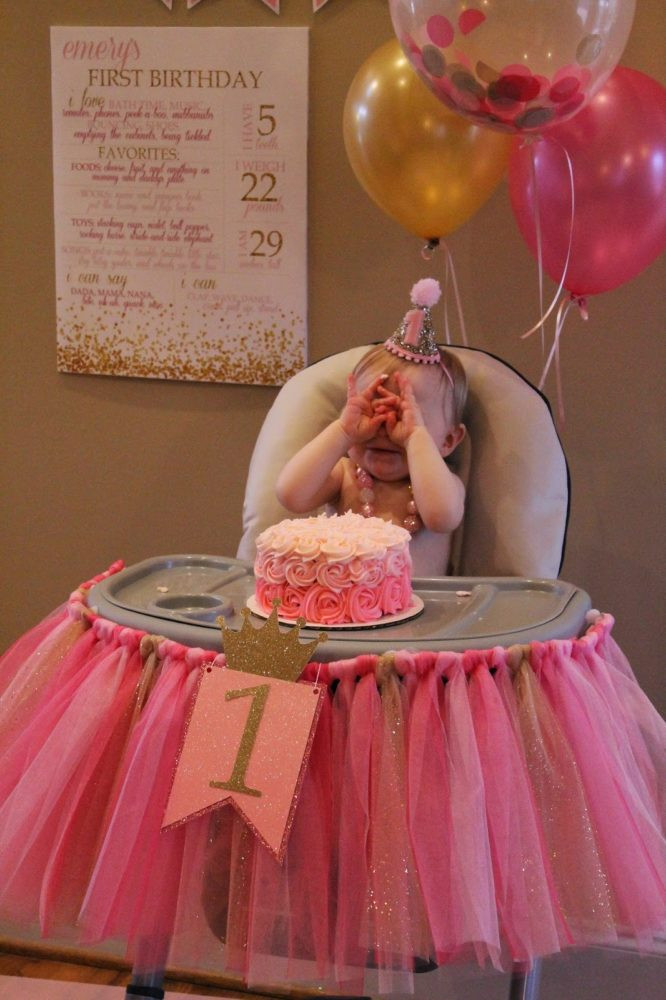 Best ideas about High Chair Decorations 1st Birthday Girl
. Save or Pin 21 Pink and Gold First Birthday Party Ideas Pretty My Party Now.