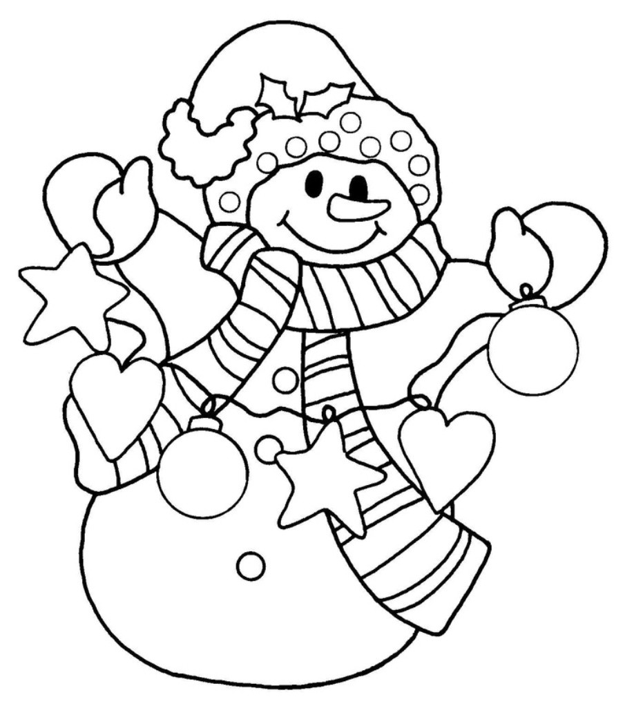 Holiday Coloring Pages For Kids
 happy snowman christmas coloring pages