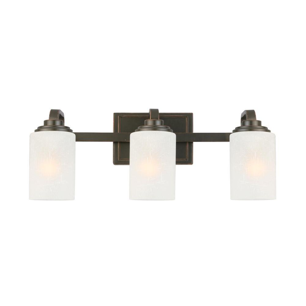 Best ideas about Home Depot Bathroom Lighting
. Save or Pin Hampton Bay 3 Light Oil Rubbed Bronze Vanity Light with Now.