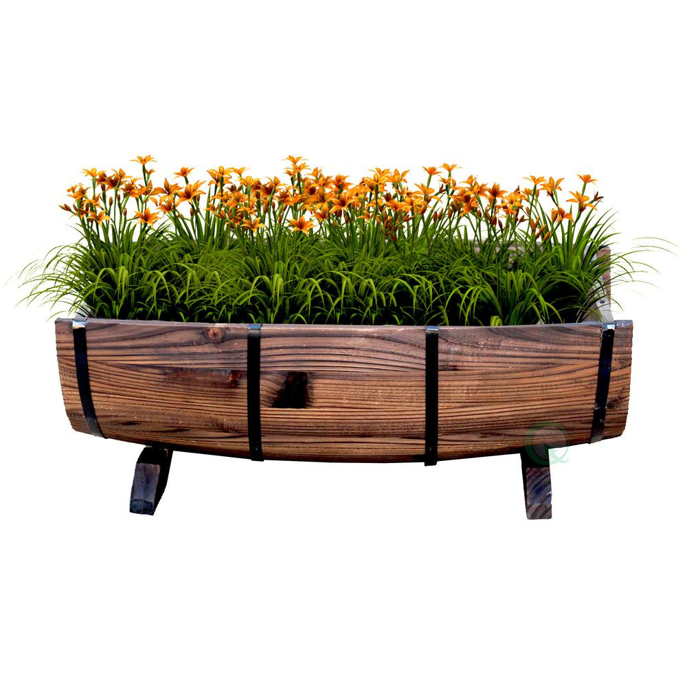 Best ideas about Home Depot Outdoor Planters
. Save or Pin Vintiquewise Half Barrel Garden Planter QI L Now.
