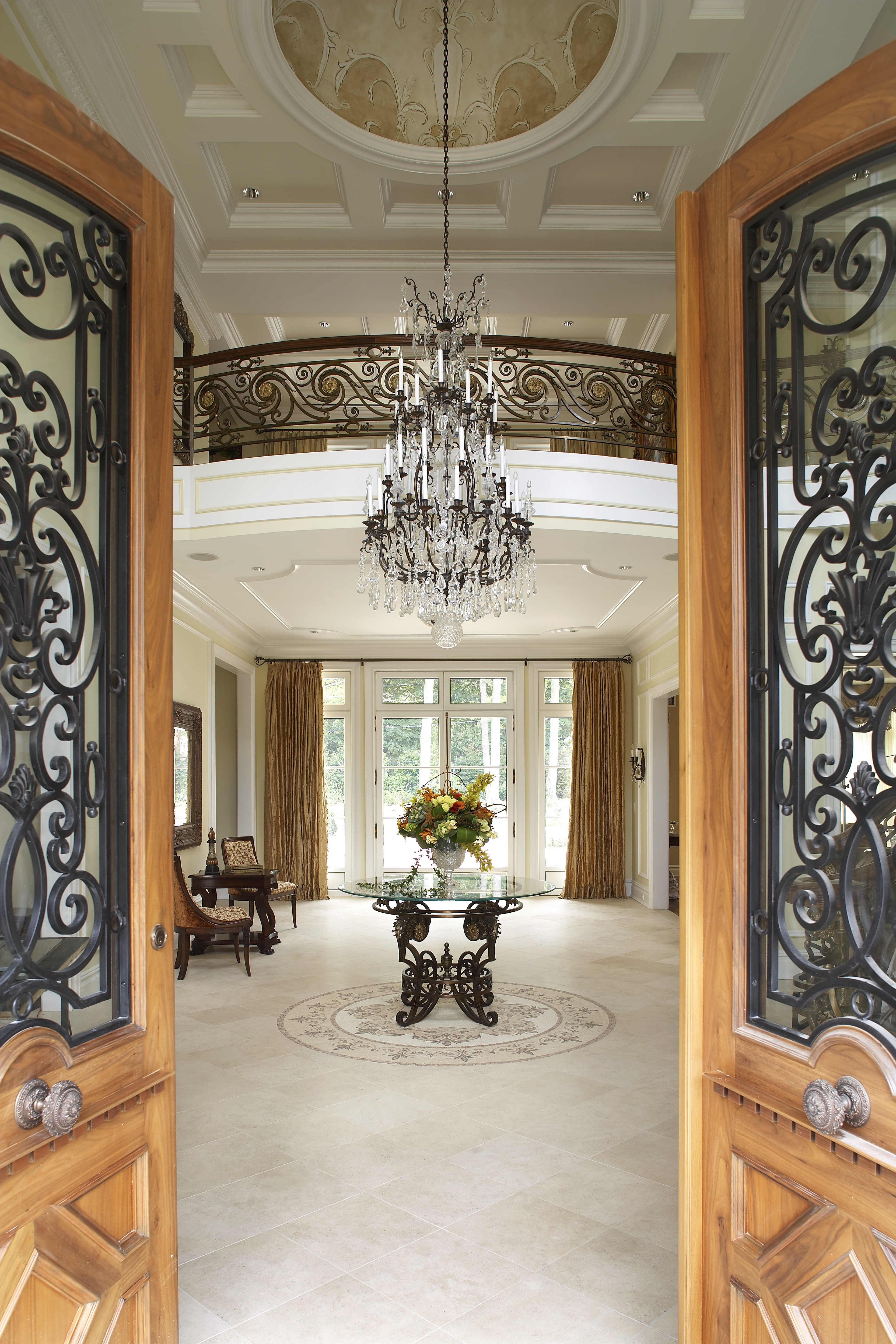 Best ideas about Home Entryway Doors
. Save or Pin Luxury Entryway Decors With Glass Chandelier Over Antique Now.