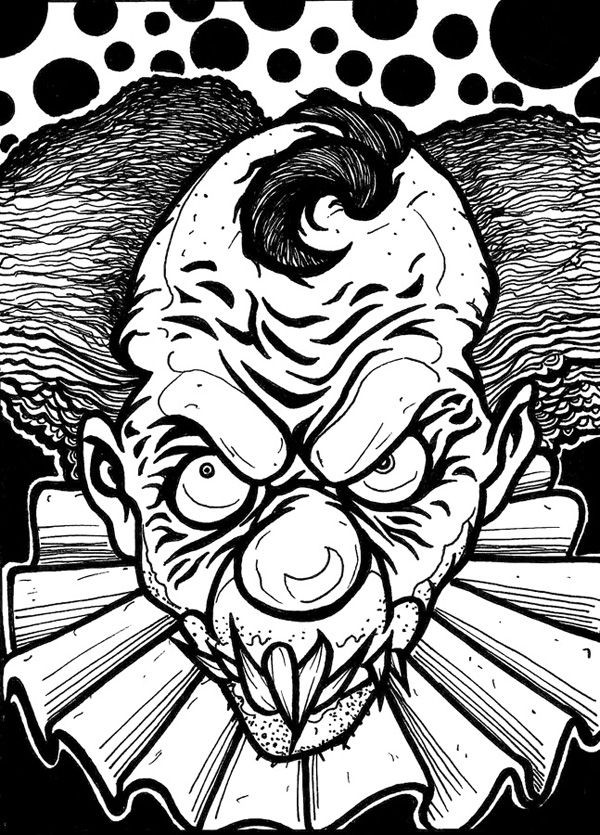 Horror Coloring Pages For Adults
 Scary Clown Coloring Page Colowing Pinterest