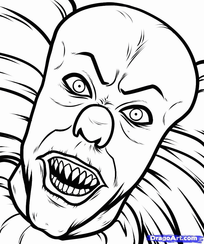Horror Coloring Pages For Adults
 Scary Clown Printable Coloring Pages Coloring Home