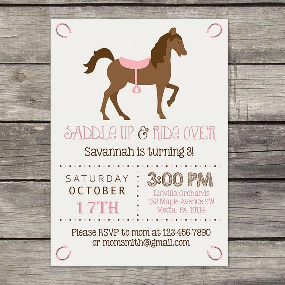 Best ideas about Horse Birthday Party Invitations
. Save or Pin Pony Party Invitations Cowgirl Birthday Invitation Horse Now.