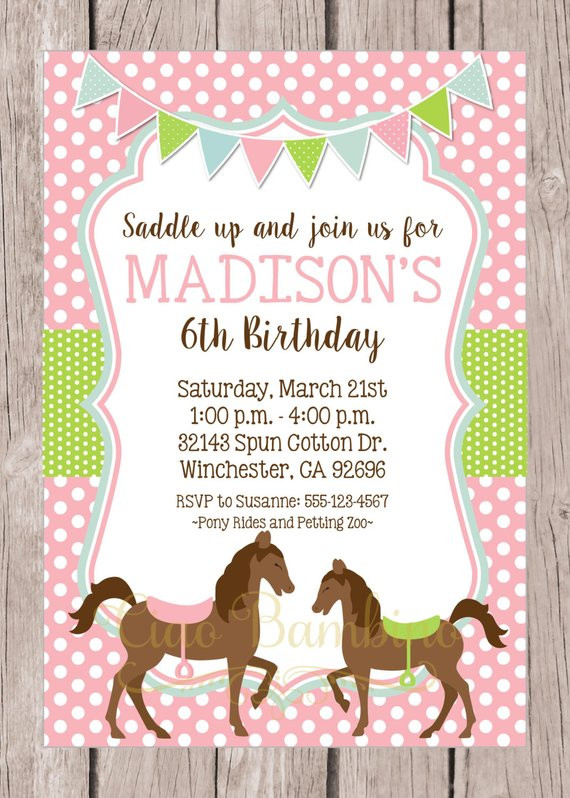 Best ideas about Horse Birthday Party Invitations
. Save or Pin PRINTABLE Horse Birthday Party Invitation Pony by Now.