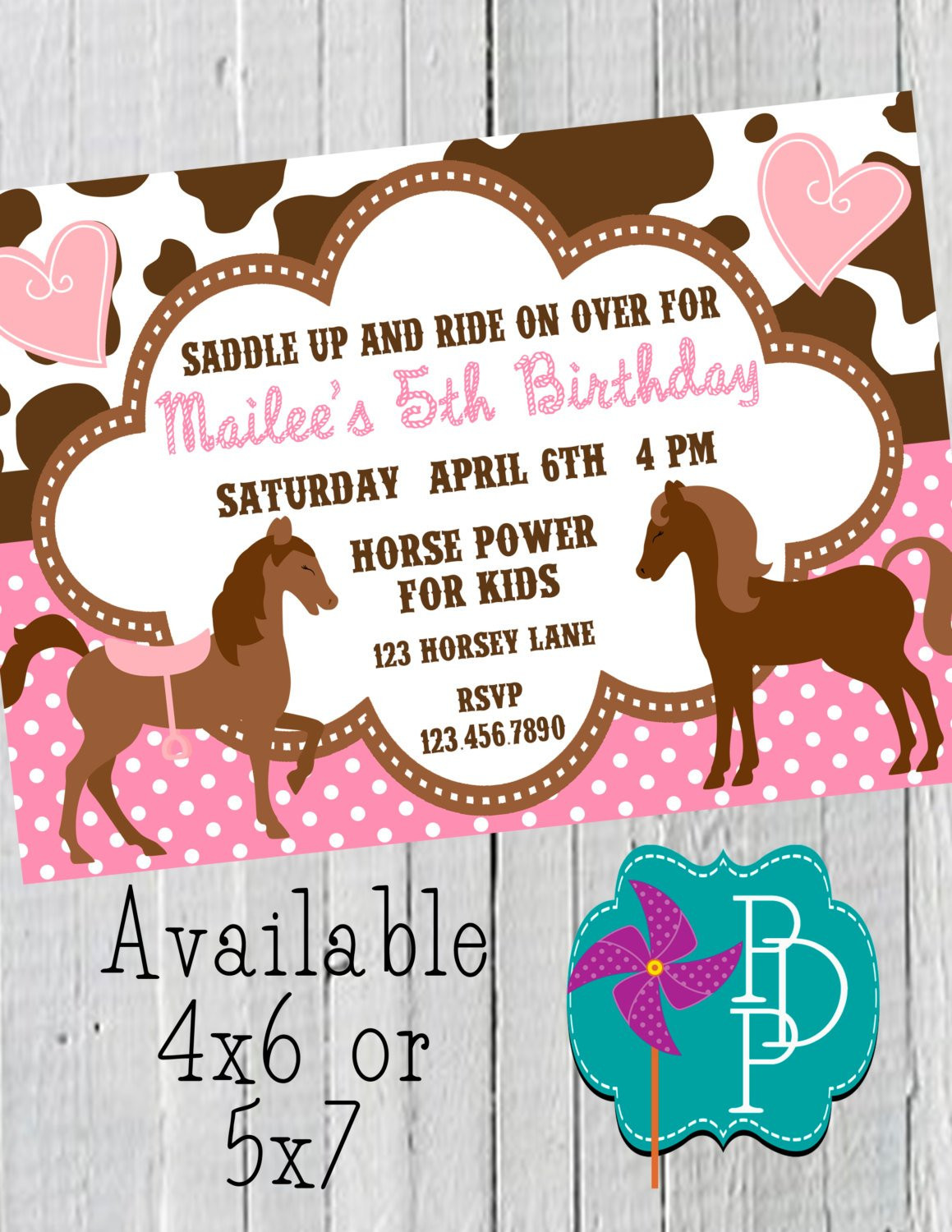 Best ideas about Horse Birthday Party Invitations
. Save or Pin Horse Birthday invitation Printable 4x6 or 5x7 boy or girl Now.