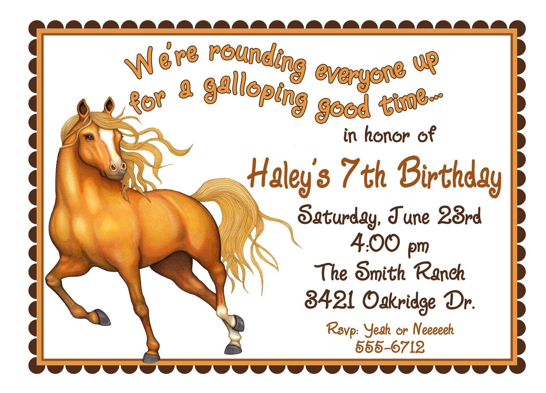 Best ideas about Horse Birthday Party Invitations
. Save or Pin invitation card Free Invitation Templates Invite Now.