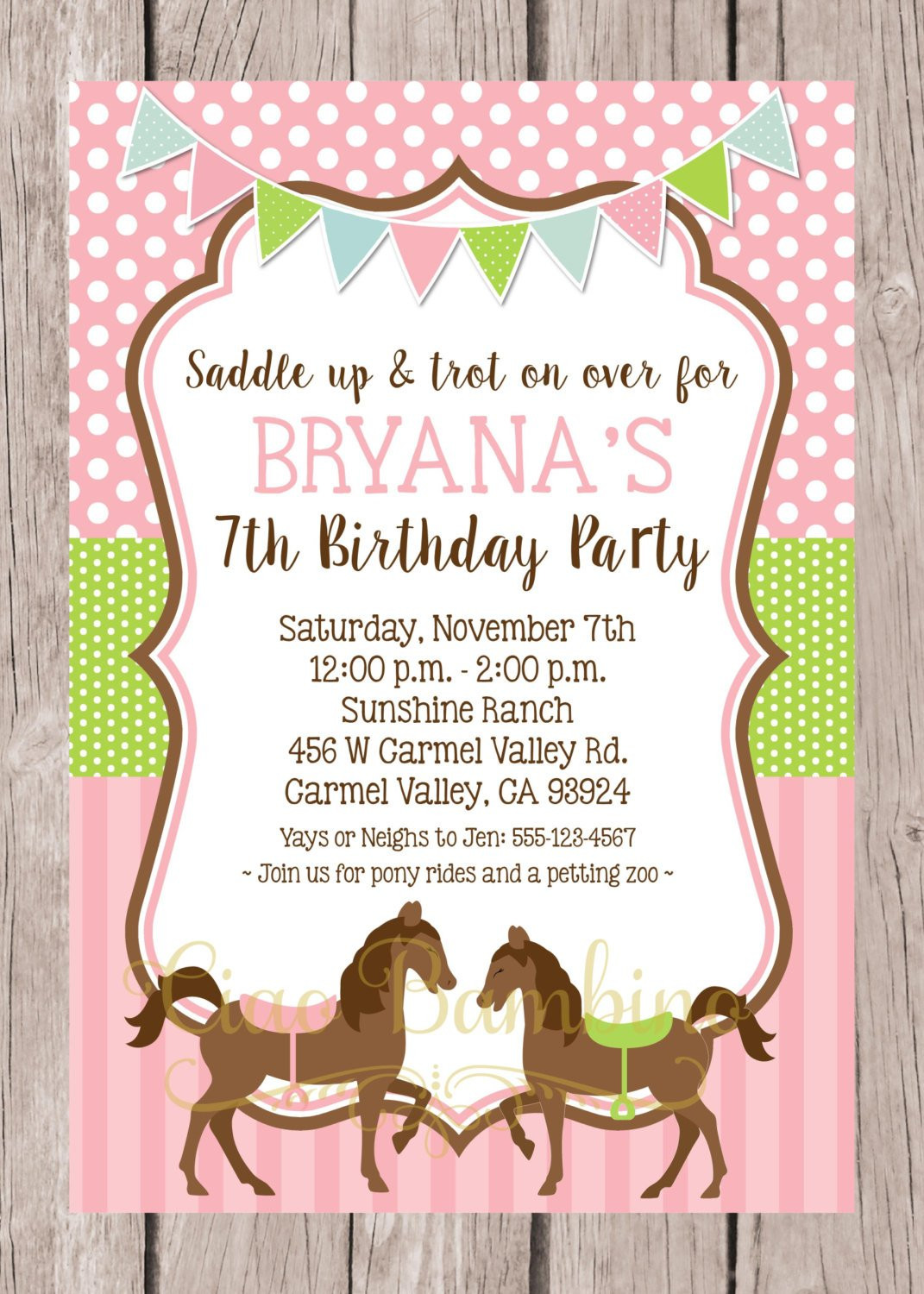 Best ideas about Horse Birthday Party Invitations
. Save or Pin PRINTABLE Horse Birthday Party Invitation Pony Invitation Now.