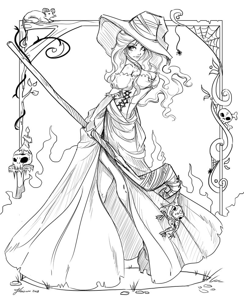 Hot Whichs Coloring Pages For Teens
 Dragon s Crown Sorceress Lines by NoFlutter on DeviantArt
