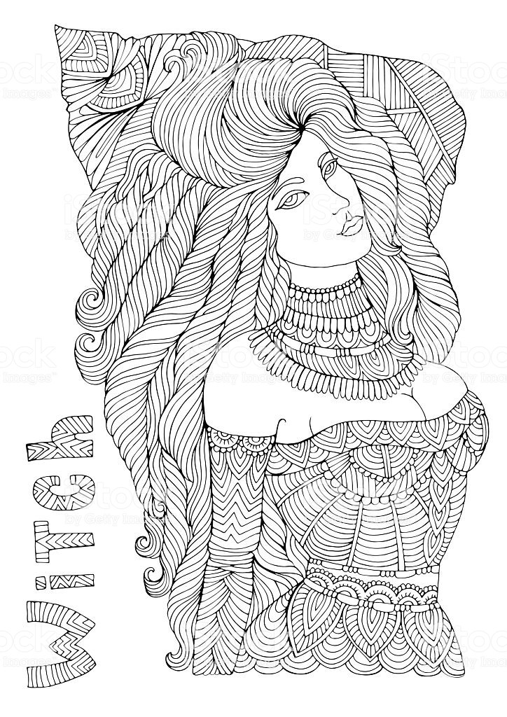 Hot Whichs Coloring Pages For Teens
 Coloring Page y Witch Halloween Autumn Costume Party
