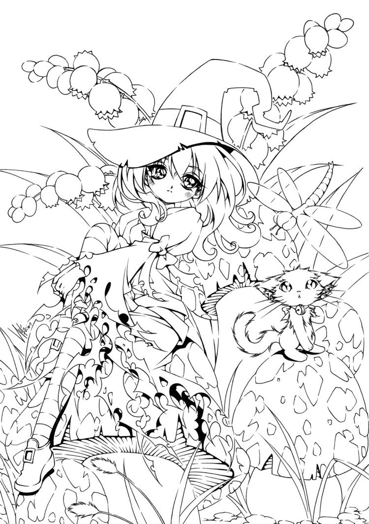 Hot Whichs Coloring Pages For Teens
 Highly Detailed Witch Pages For Adults Coloring Pages