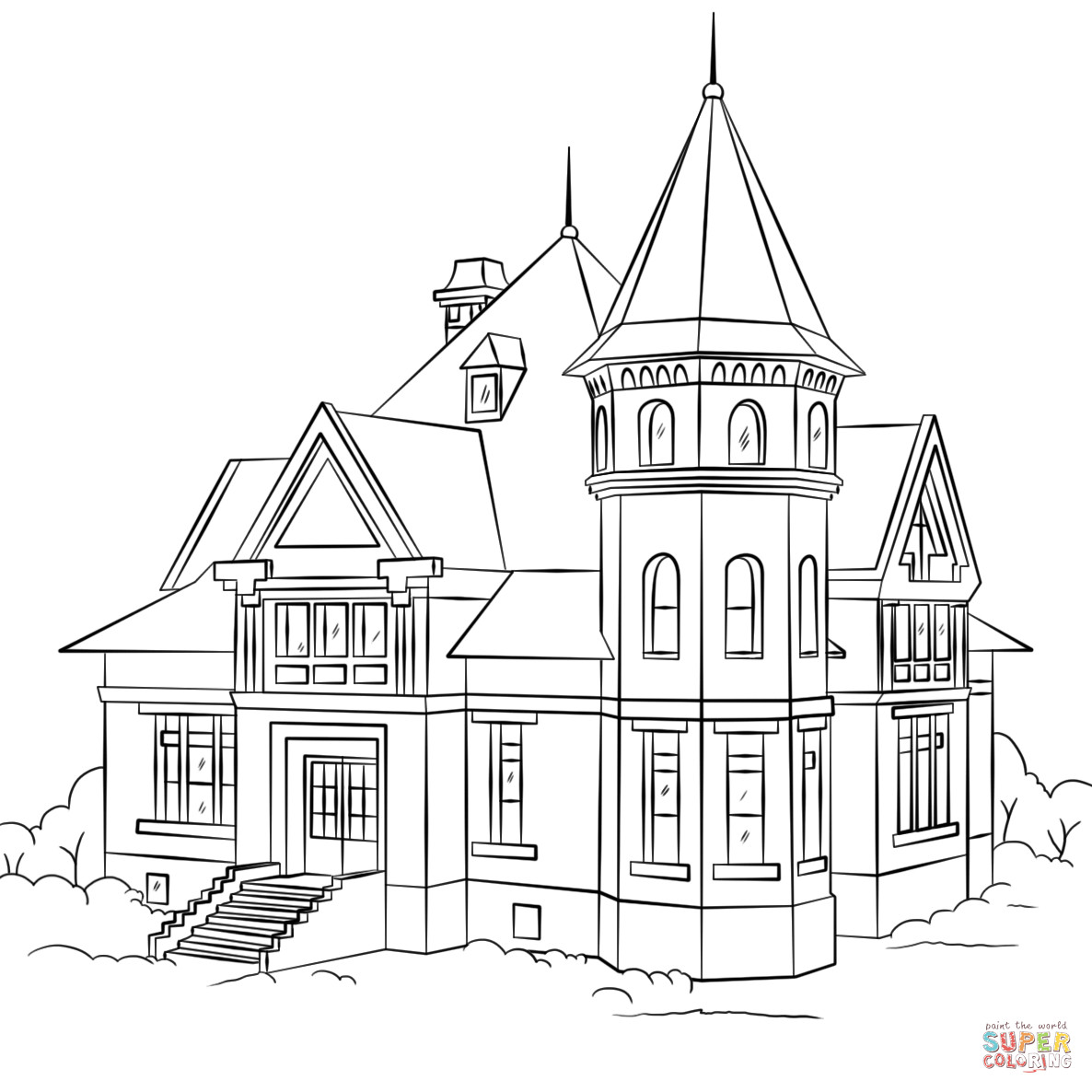 House Coloring Book
 Victorian House coloring page