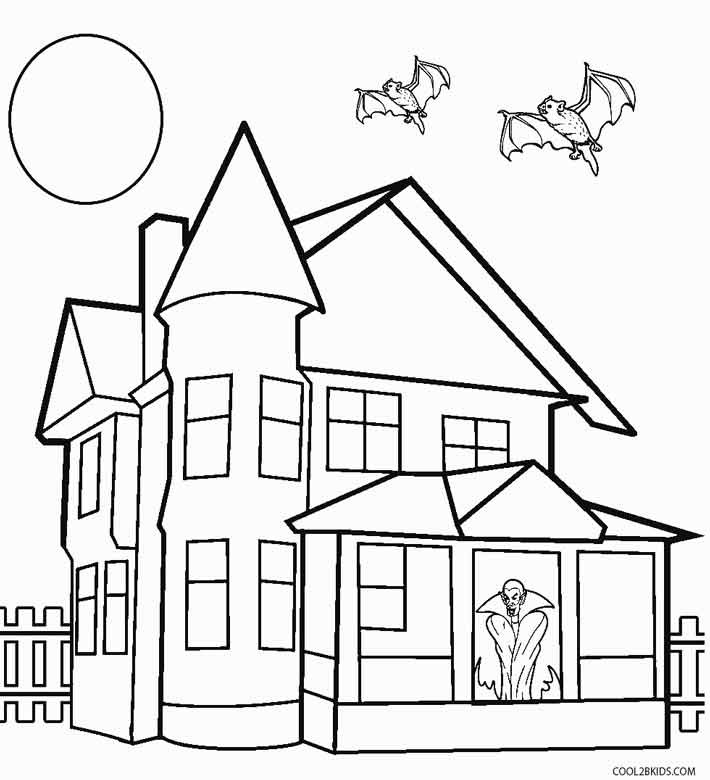 House Coloring Sheet
 Printable Haunted House Coloring Pages For Kids