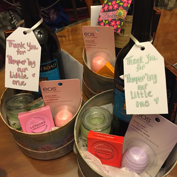 Houseguest Thank You Gift Ideas
 Thank you baskets for friends who hosted our baby shower