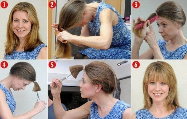 How To Cut Your Own Hair Into An Inverted Bob
 How to Cut your Own Hair