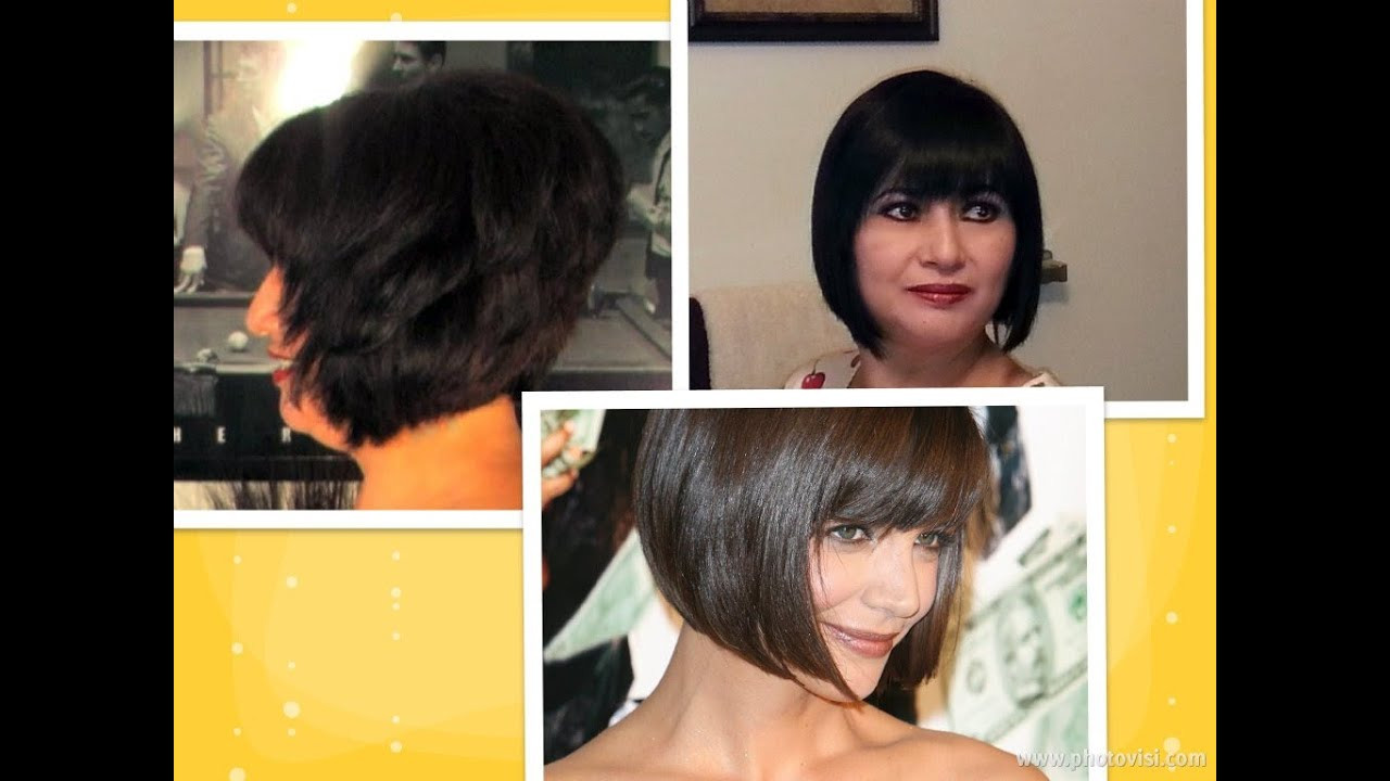 How To Cut Your Own Hair Into An Inverted Bob
 How to cut hair at home do a Short Stacked Chin length