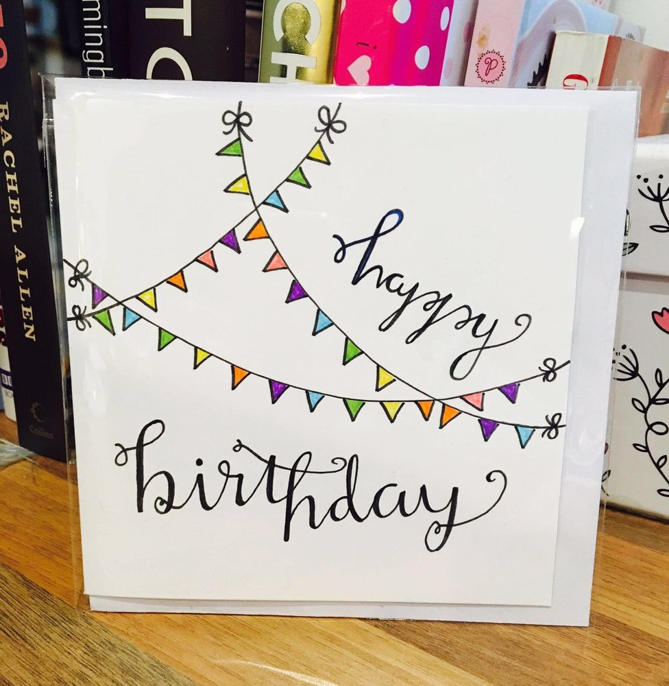 Best ideas about How To Draw A Birthday Card
. Save or Pin Happy Birthday Card Flag Cute White Design Handmade Drawn Now.