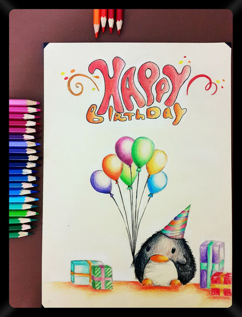 Best ideas about How To Draw A Birthday Card
. Save or Pin Pencil Drawing 33 A birthday card to my friends by Now.
