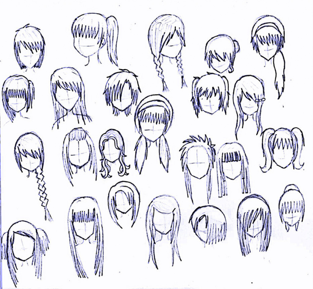 How To Draw Anime Hairstyles
 Anime Girl Hairstyles Drawings Drawing Anime Girl Hair
