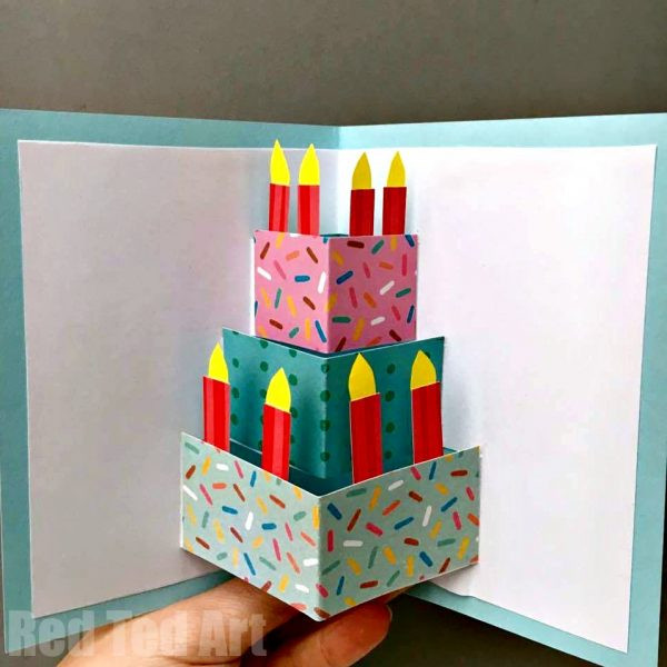 How To Make A Pop Up Birthday Card
 Easy Pop Up Birthday Card DIY Red Ted Art s Blog