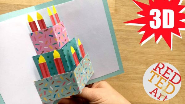 How To Make A Pop Up Birthday Card
 Easy Pop Up Birthday Card DIY Red Ted Art s Blog