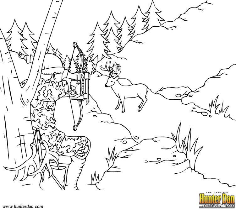 Hunting Coloring Pages
 Deer Hunter Coloring Hunting Pages For Kids grig3
