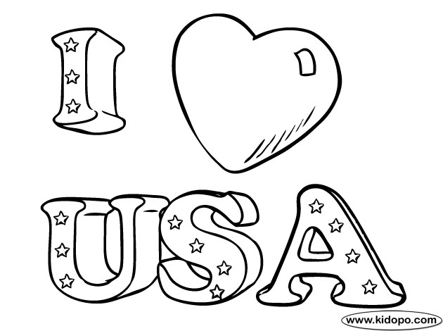 I Love Usa Coloring Pages
 I love USA coloring page
