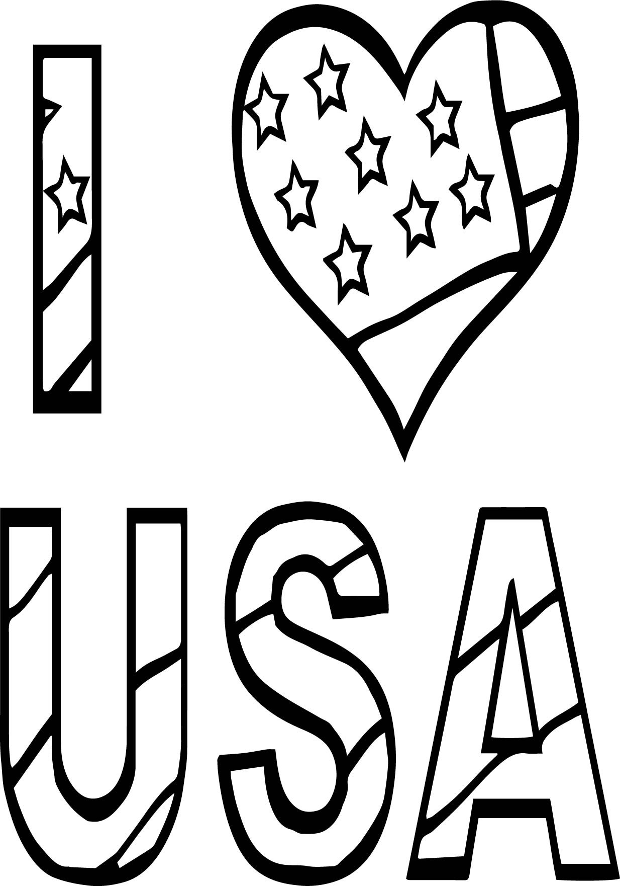 I Love Usa Coloring Pages
 I Love Usa Text Coloring Page
