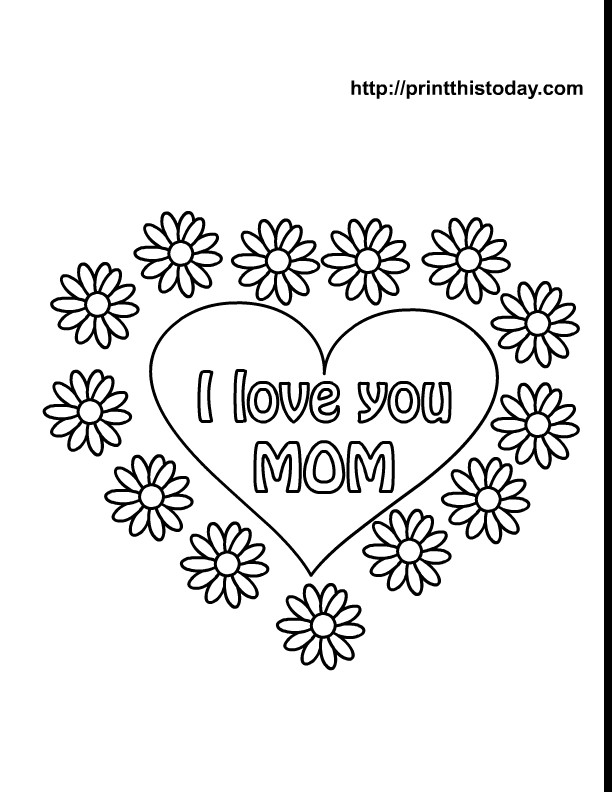 I Love You Mom Coloring Pages
 I Love You Mom Coloring Pages AZ Coloring Pages