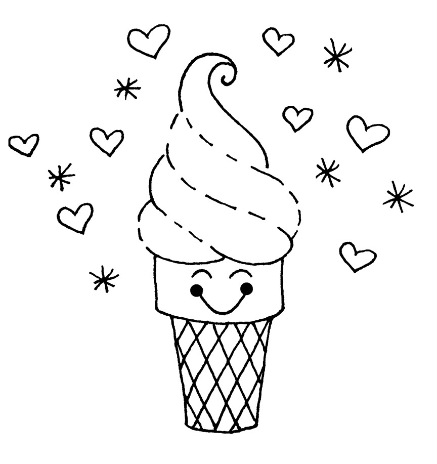 Ice Cream Cones Coloring Pages
 Free Printable Ice Cream Coloring Pages For Kids