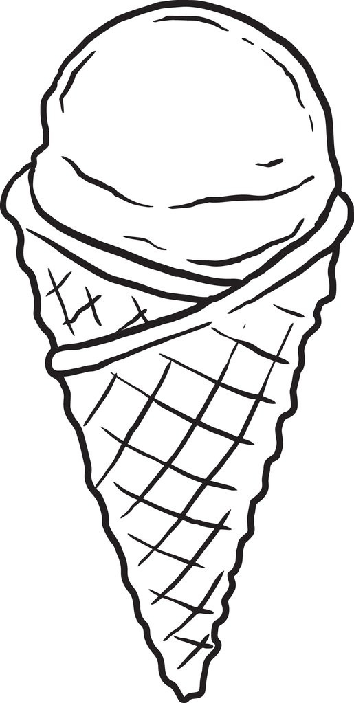 Ice Cream Cones Coloring Pages
 Free Printable Ice Cream Cone Coloring Page for Kids