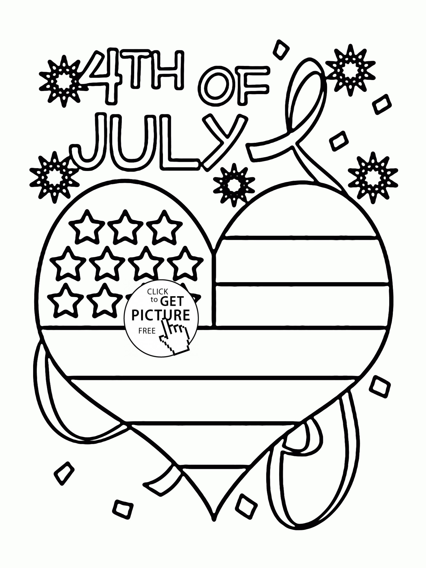 Independence Day Coloring Pages Printable
 Happy Independence Day coloring page for kids coloring