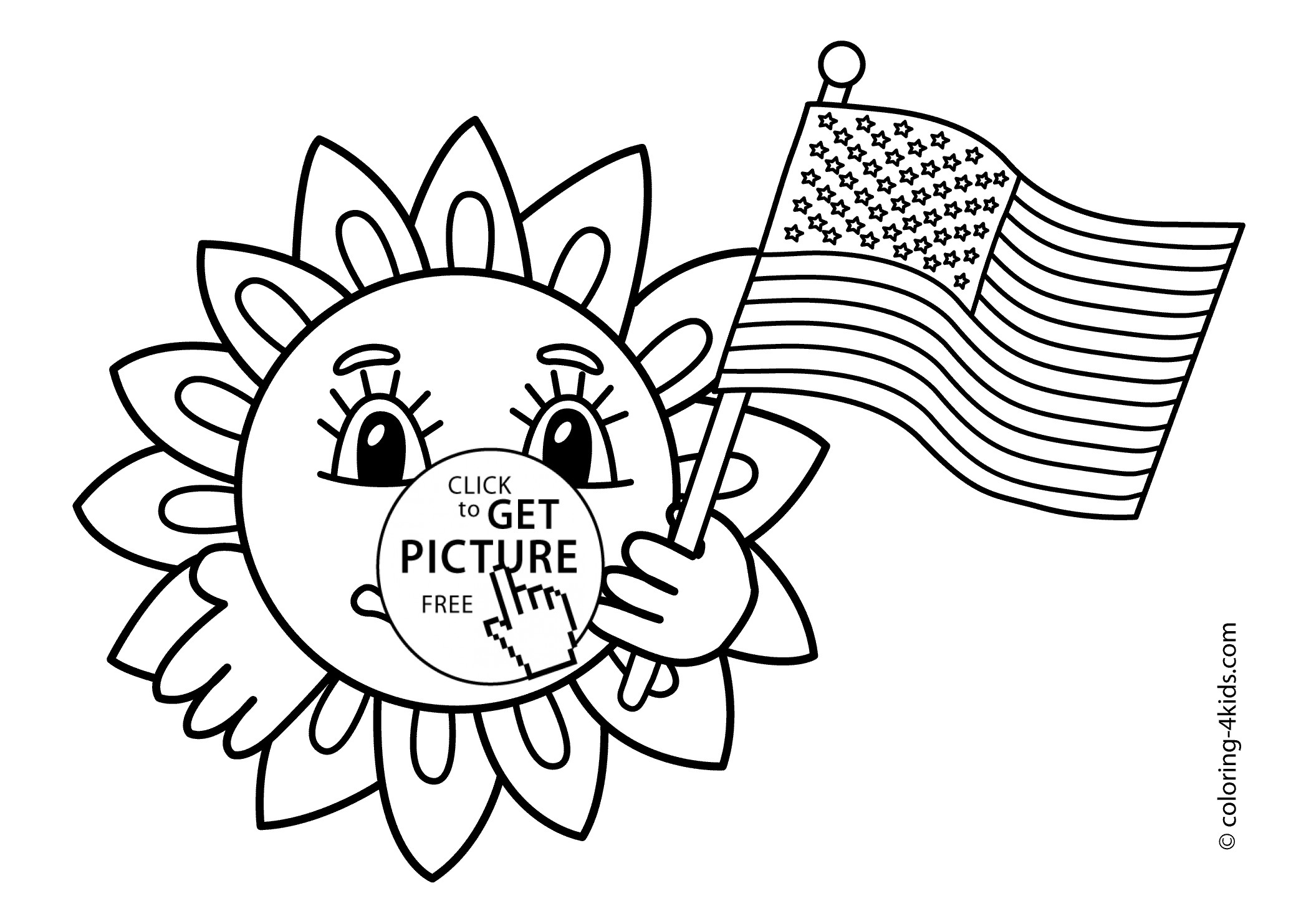 Independence Day Coloring Pages Printable
 Happy Independence day coloring pages for kids July 4