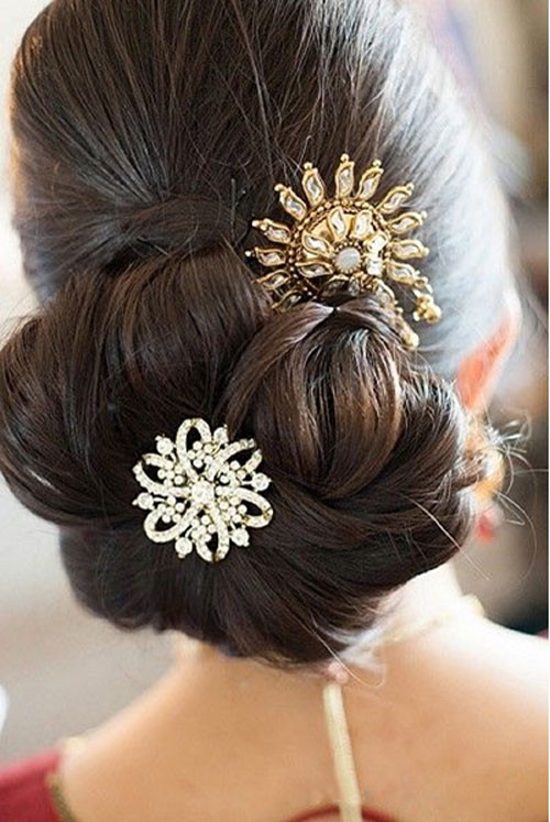 Indian Bun Hairstyles For Long Hair
 Indian Bridal Bun Hairstyles Indian Beauty Tips