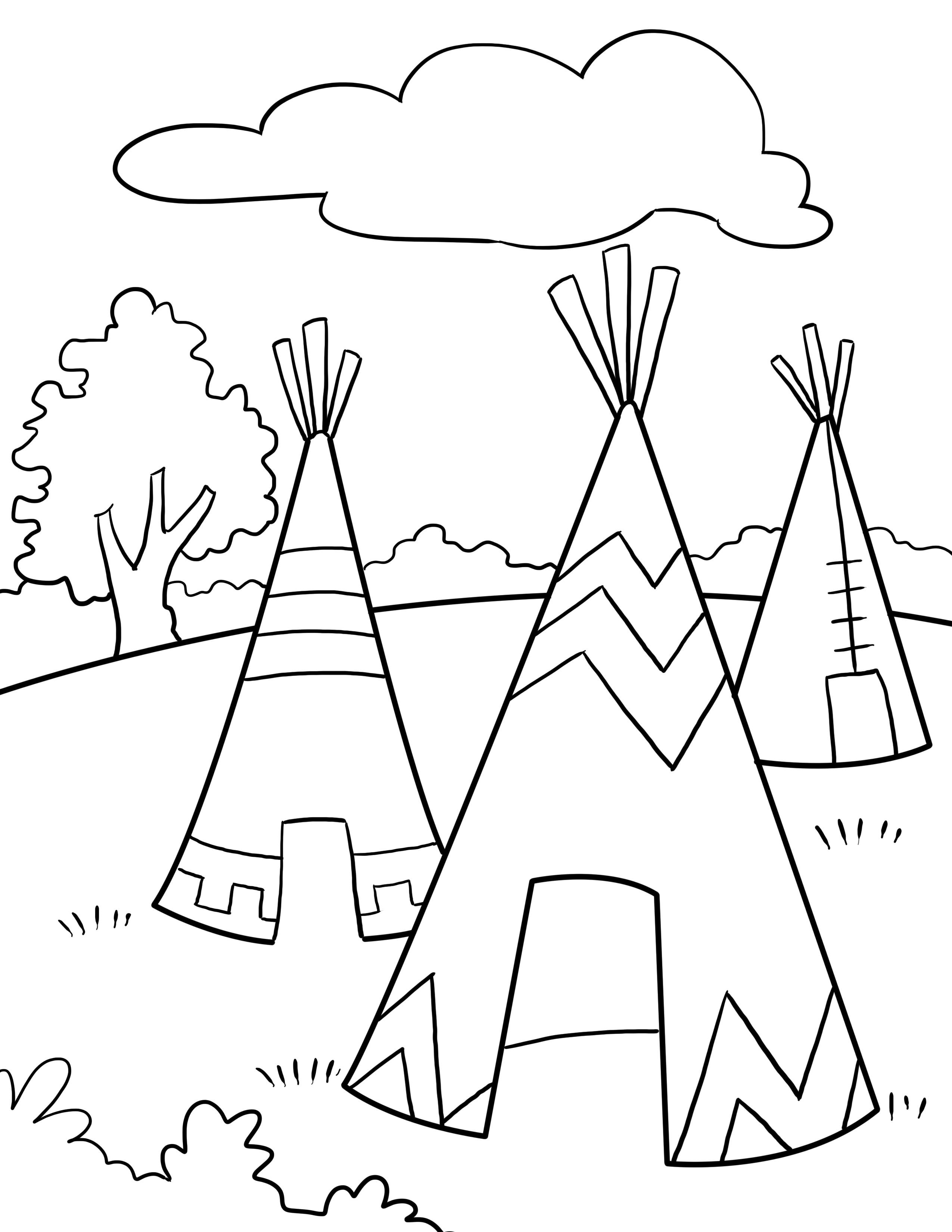 Indian Crown Preschool Coloring Sheets
 Thanksgiving Coloring Pages