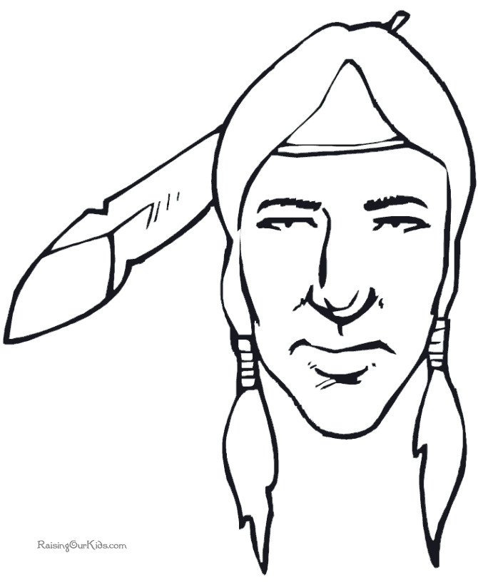 Indian Crown Preschool Coloring Sheets
 Thanksgiving Indian Preschool Coloring Pages 021