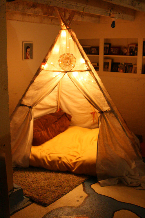 Indoor Camping Ideas For Adults
 tee pee on Tumblr