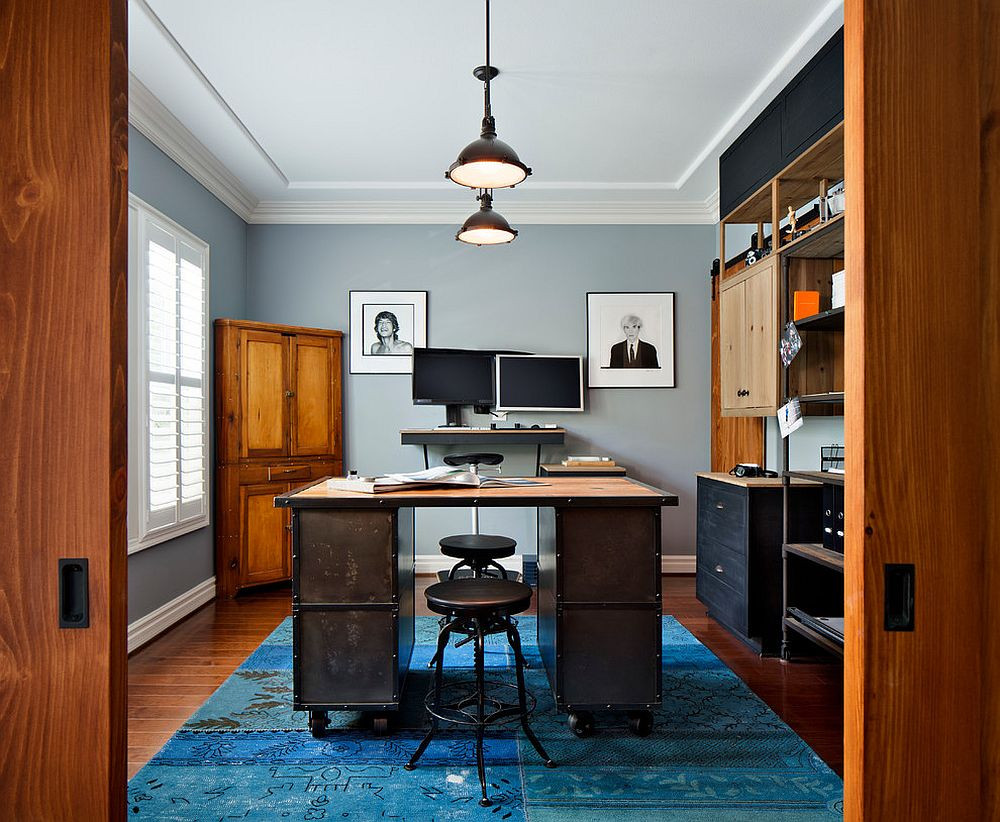 Best ideas about Industrial Home Office
. Save or Pin 20 Colorful Ways to Enliven Your Gray Home fice Now.