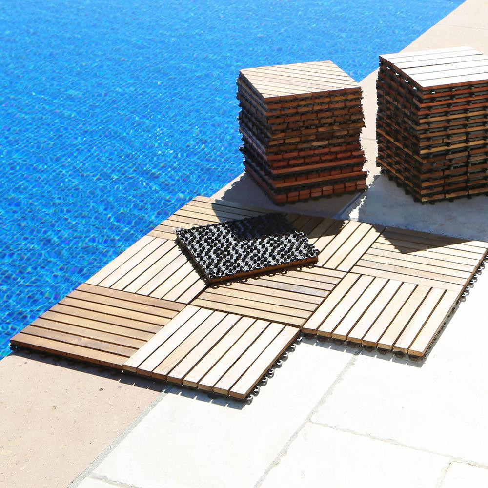 Best ideas about Interlocking Patio Tiles
. Save or Pin Outdoor Patio 8 Slat Acacia Interlocking Deck Tile Set of Now.