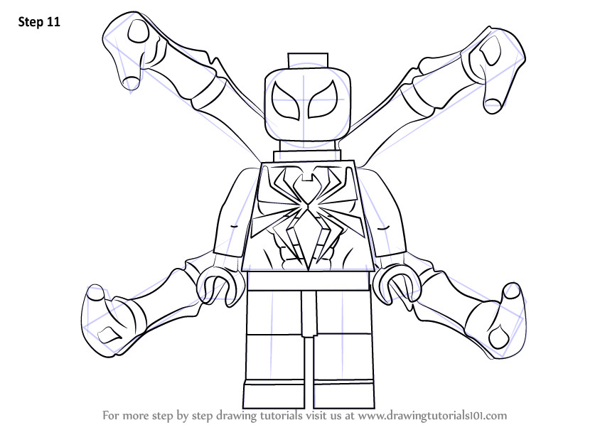 Iron Spider Coloring Pages
 Learn How to Draw Lego Iron Spider Lego Step by Step