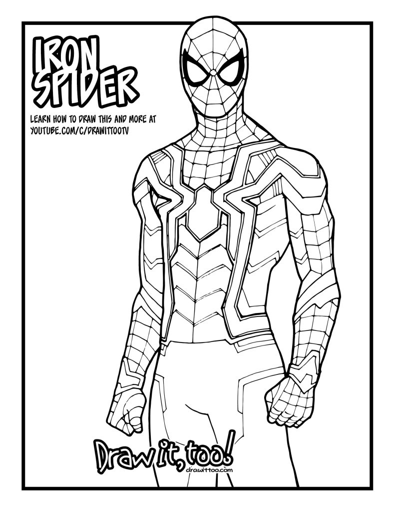 Iron Spider Coloring Pages
 How to Draw IRON SPIDER Avengers Infinity War Drawing