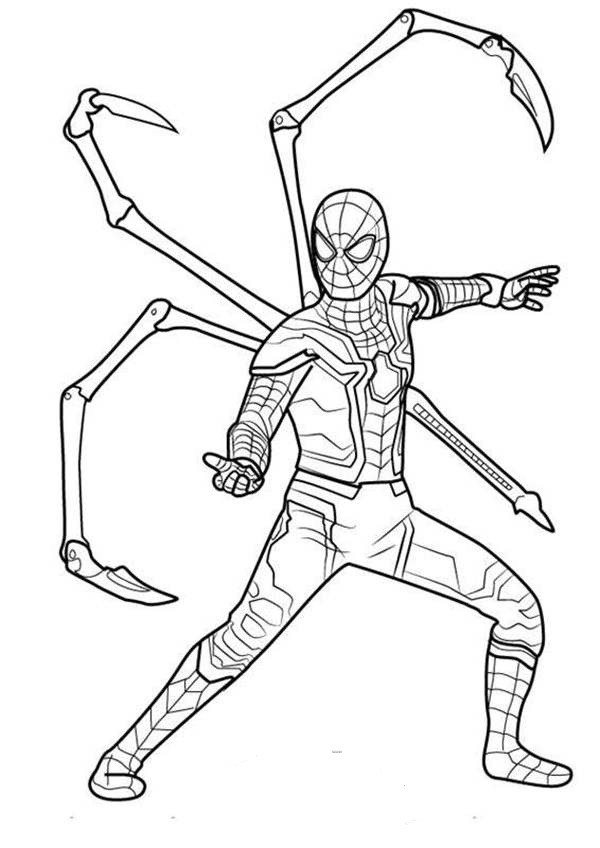 Iron Spider Coloring Pages
 Iron Spider In Infinity War Coloring Page Free Printable